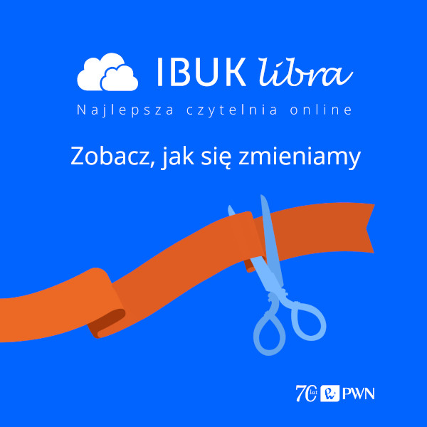 Na niebieskim tle nożyce przecinające wstęgę i napis IBUK Libra Zobacz, jak się zmieniamy